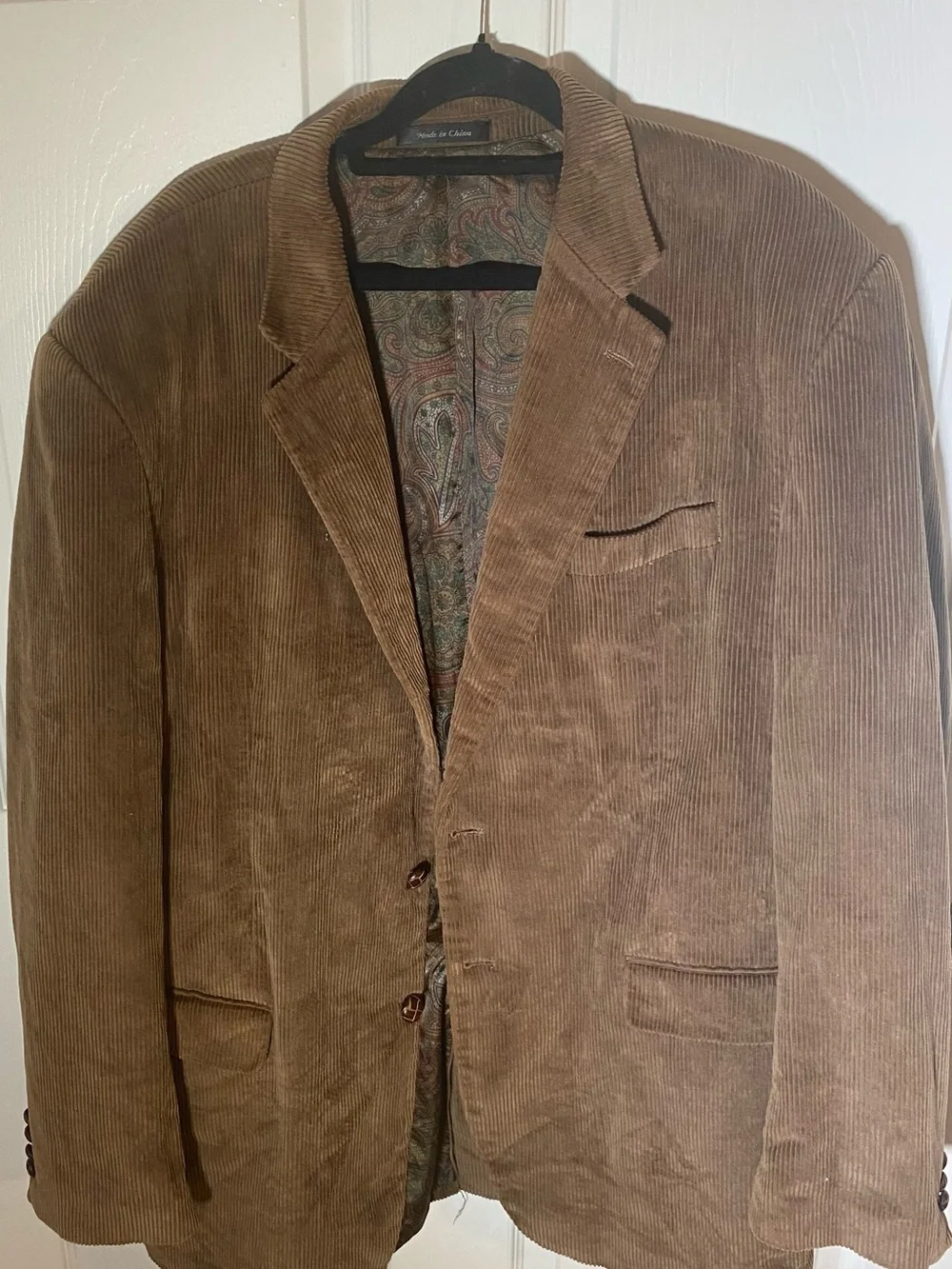 Ralph Lauren Brown Corduroy Sport Coat with Paisley Lining